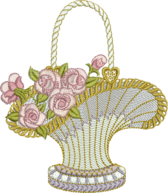 Flower Basket Embroidery Motif - 13 by Sue Box