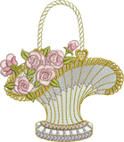 Flower Basket Embroidery Motif - 13 by Sue Box