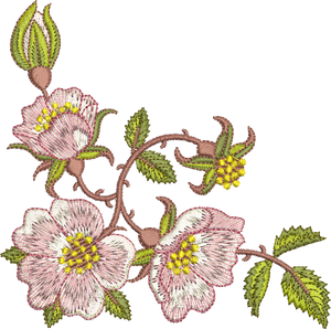 Rose Corner Embroidery Motif -13 - Golden Classic - by Sue Box – Sue ...