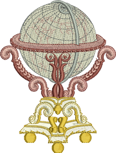 Globe Embroidery Motif - 13 -  A Romantic Era - by Sue Box