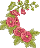 Hollyhock Design Embroidery Motif - 13 by Sue Box