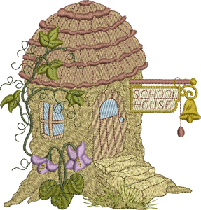 Hedgehog School House Embroidery Motif - 13 by Sue Box