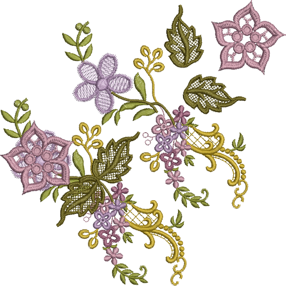 3D Flower Design 2 Embroidery - 14 -  Floral Illusions - by Sue Box