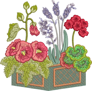 Country Flowers Embroidery Motif - 14 by Sue Box