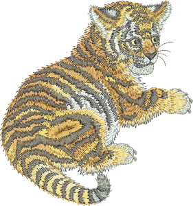 Tiger - Cat Embroidery Motif -14 - Zoo Babies by Sue Box