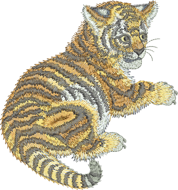 Tiger - Cat Embroidery Motif -14 - Zoo Babies by Sue Box