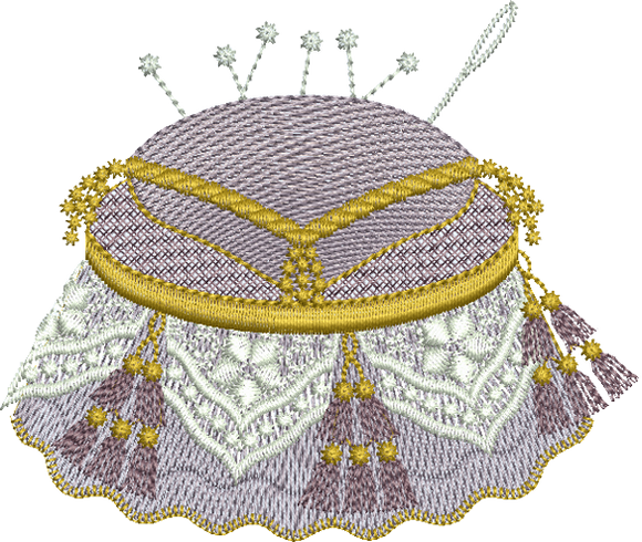 Antique Pin Cushion Embroidery Motif - 15 by Sue Box