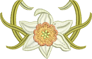 Daffodil Flower Bloom Embroidery Motif - 15 by Sue Box