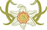 Daffodil Flower Bloom Embroidery Motif - 15 by Sue Box