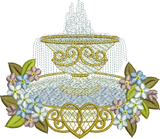 Fountain and Flowers Embroidery Motif - 15 by Sue Box