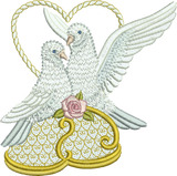 Dove Love Birds Embroidery Motif - 15 by Sue Box