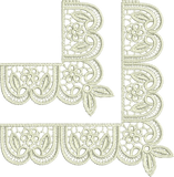 Lace Peridot Border Corners Embroidery Motif - 15 by Sue Box