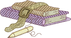School Books Embroidery Motif - 15 by Sue Box
