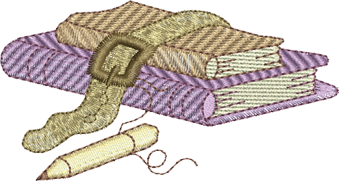 School Books Embroidery Motif - 15 by Sue Box