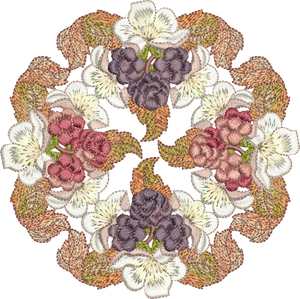 Blackberries and Bramble Design x 4 Embroidery Motif - 16 by Sue Box