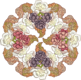 Blackberries and Bramble Design x 4 Embroidery Motif - 16 by Sue Box