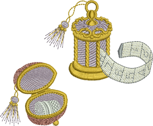 Thimble and Antique Tape Embroidery Motif - 16 by Sue Box
