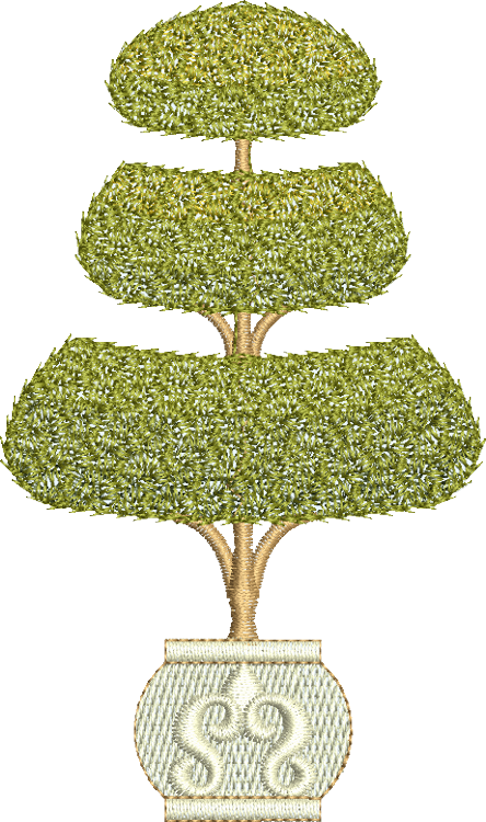 Topiary 3 Embroidery Motif - 16 by Sue Box