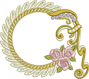 Wreath and Roses Embroidery Motif - 16 by Sue Box