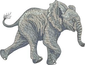 Elephant Run Embroidery Motif - 17 - Zoo Babies by Sue Box