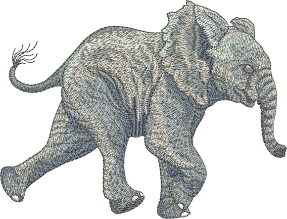 Elephant Run Embroidery Motif - 17 - Zoo Babies by Sue Box