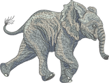 Elephant Run Embroidery Motif - 17 - Zoo Babies by Sue Box