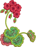 Geranium Flower Corner 1 Embroidery Motif - 17 by Sue Box