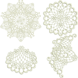 Lace Doily 3 Piece Set Embroidery Motif - 17 by Sue Box
