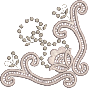 Cutwork Corner Embroidery Motif - 17 by Sue Box