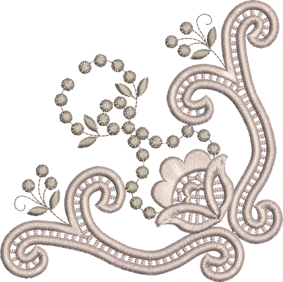 Cutwork Corner Embroidery Motif - 17 by Sue Box