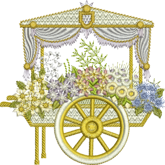 Flower Cart Embroidery Motif - 18 by Sue Box