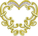 Gold Heart Embroidery Motif - 18 by Sue Box