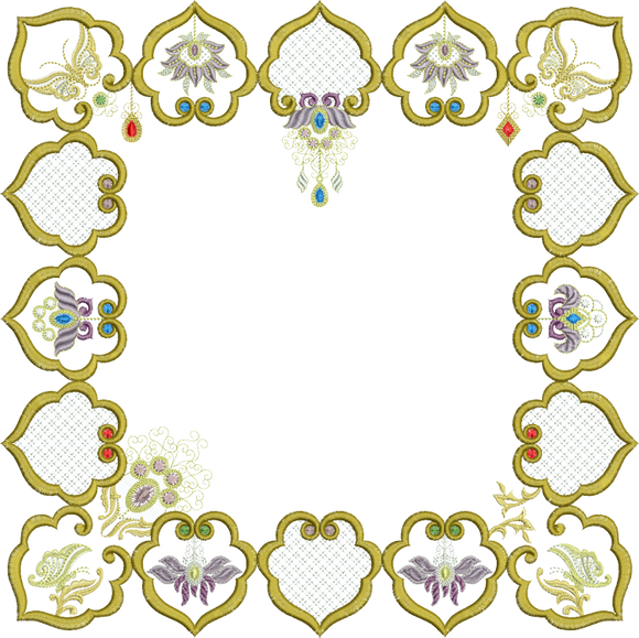 Jewelled Motif Borders Set 1 - Borders A, B, C, D - 18 by Sue Box