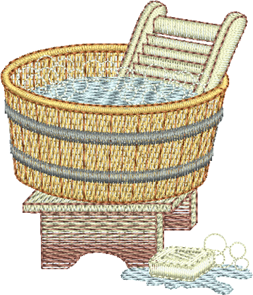 Wash Tub Embroidery Motif - 18 by Sue Box