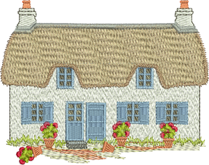 White Cottage Embroidery Format - 18 by Sue Box