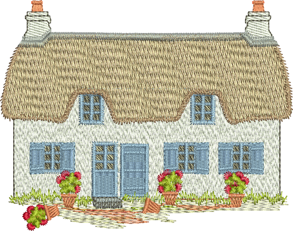 White Cottage Embroidery Format - 18 by Sue Box