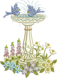 Bird Bath A Embroidery Motif - 19 by Sue Box