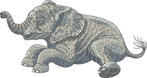 Elephant Embroidery Motif - 19 - Zoo Babies by Sue Box