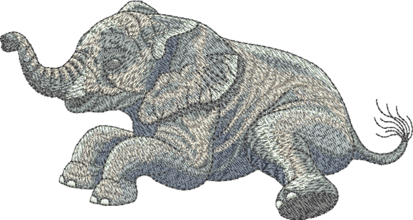 Elephant Embroidery Motif - 19 - Zoo Babies by Sue Box