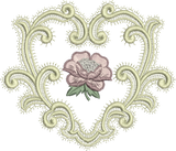 Heart and Rose Embroidery Motif - 19 -  A Romantic Era - by Sue Box