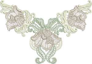 Lace - Antique Flower Design Embroidery Motif - 20 by Sue Box