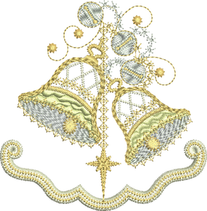 Christmas Circular Bells Border Embroidery Motif - 20 by Sue Box