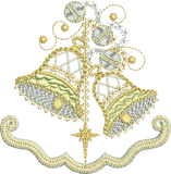 Christmas Circular Bells Border Embroidery Motif - 20 by Sue Box
