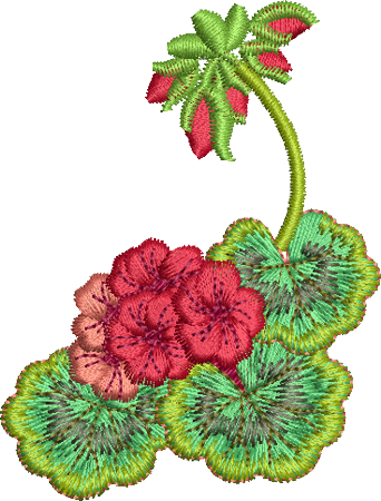 Geranium Corner 2 Embroidery Motif - 20 - by Sue Box