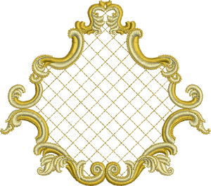 Gilt Frame Embroidery Motif - 20 - Golden Classic - by Sue Box