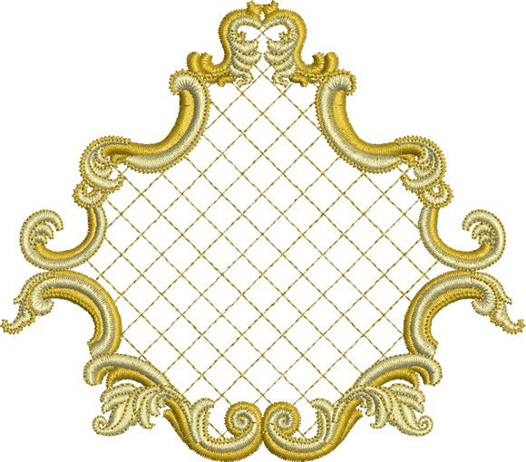 Gilt Frame Embroidery Motif - 20 - Golden Classic - by Sue Box