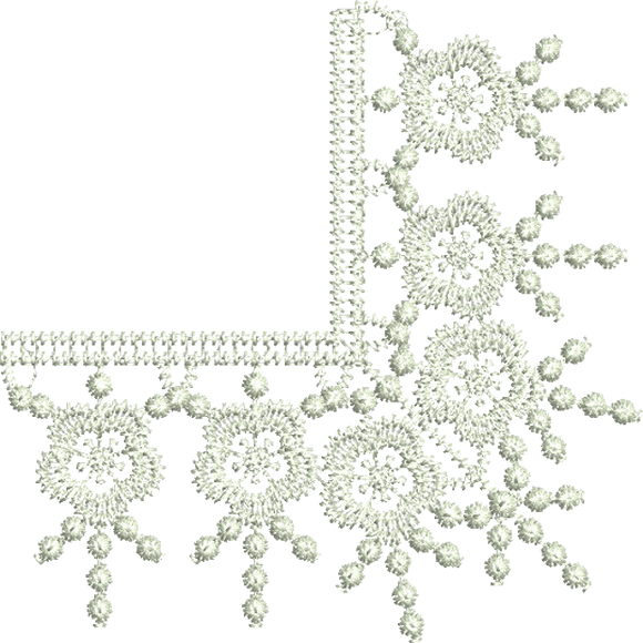 Lace Krystal Narrow Corner Embroidery Motif - 20 by Sue Box