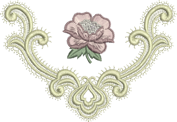 Oriel and Rose Embroidery Motif - 20 -  A Romantic Era - by Sue Box