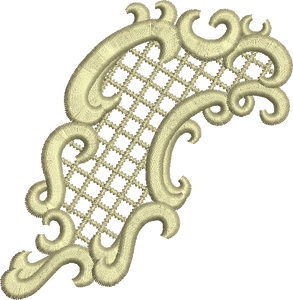 Applique Scroll Embroidery Motif - 20 -  Floral Illusions - by Sue Box