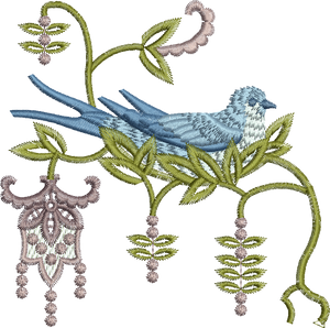 Blue Bird 2-Nesting Embroidery Motif - 21